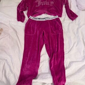 Juicy Couture Fuchsia Velour Jogger Set
